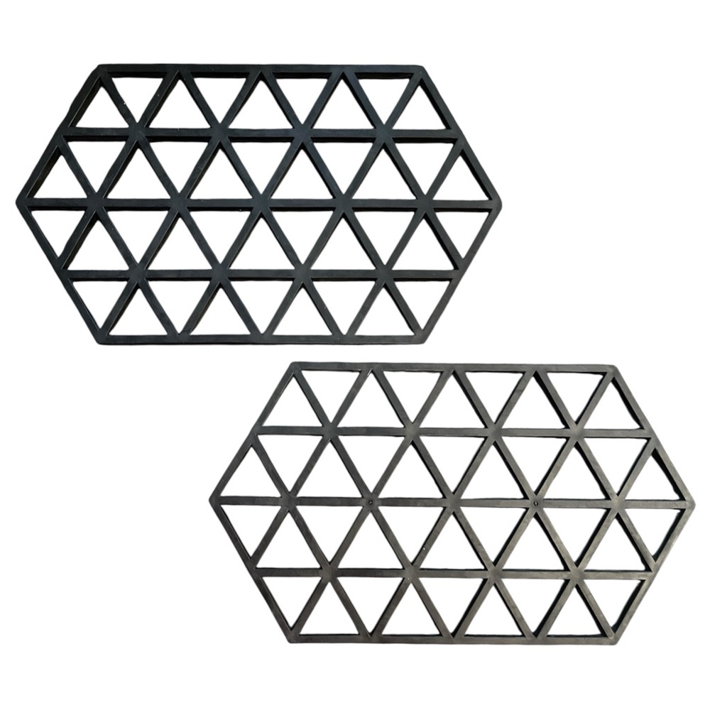 Black Geometric Trivets Set